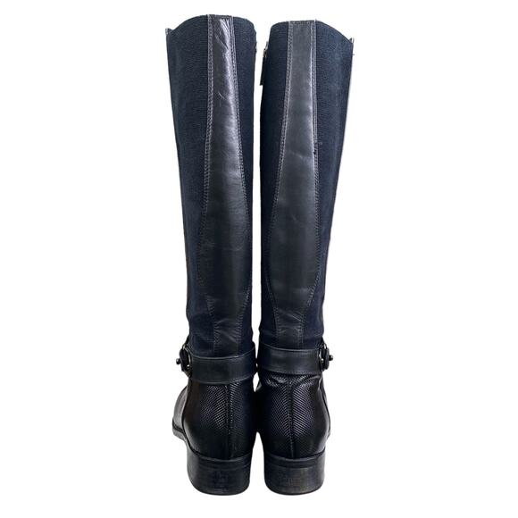 Aquatalia Women’s Black Leather 2 Tone Riding Boot Size US 8 - Picture 9 of 13
